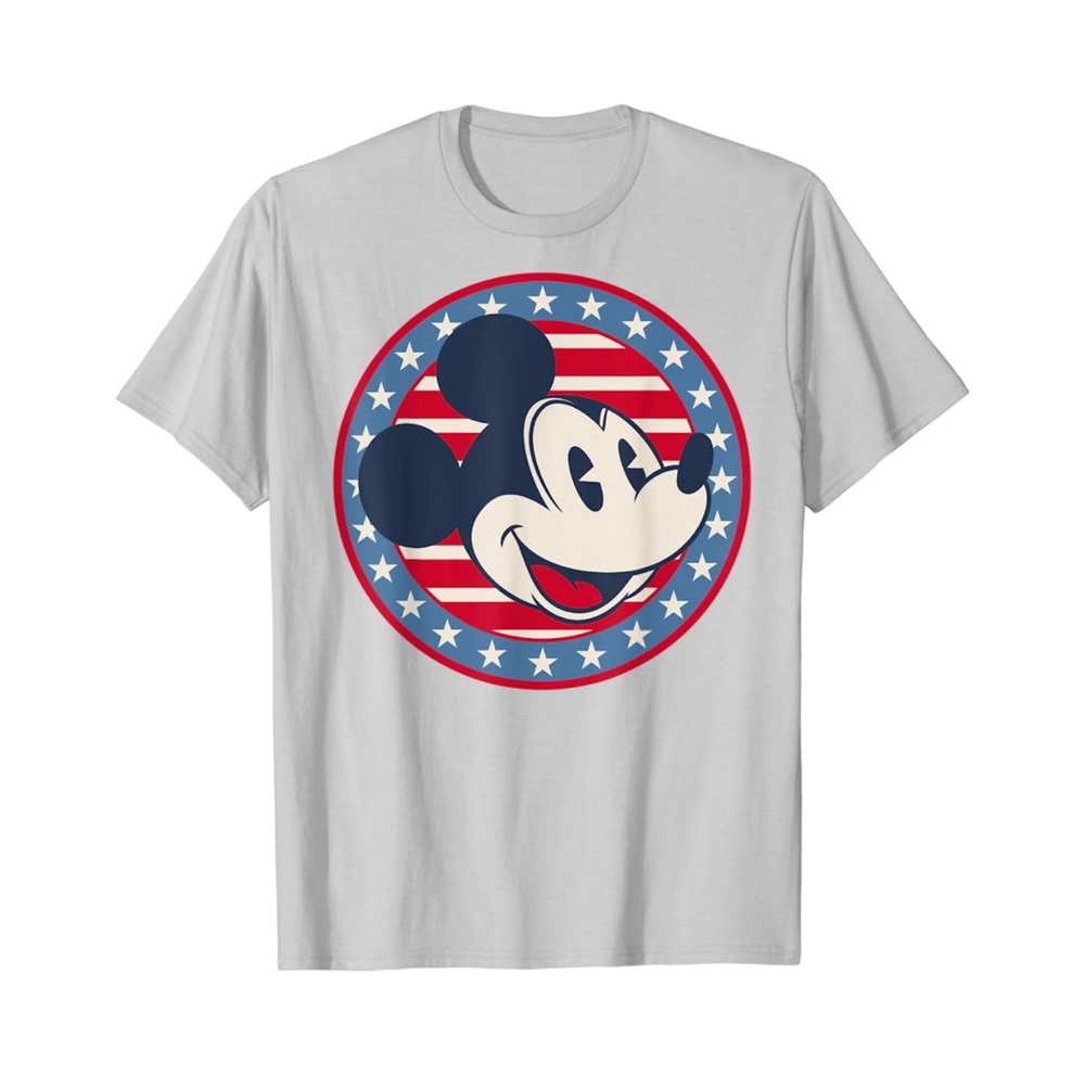 Disney mickey Mouse Red White and Blue Retro Americana T-Shirt Medium